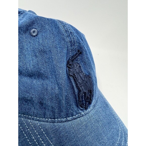 Polo Ralph Lauren Big Pony Denim Men's Blue #3 Baseball Ball Cap Hat - Picture 4 of 12